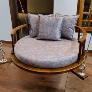 Wooden Swing (Solid Teak Wood , Modern Round Cane Swing)