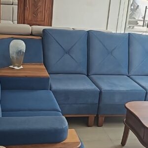 Sofa Set (Blue L Shape Wooden )