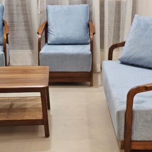 Sofa Set ( Small Loveseat Couch ,Wood Teak)