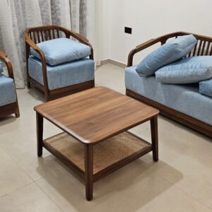 Sofa Set ( Grayish blue , Wood Teak)