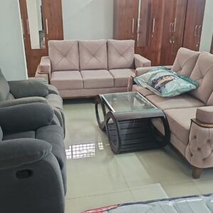 Sofa Set (Boucle White & Gray)